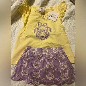Special K Smocks GEAUX GIRLS TIGER KNIT SKORT SET 24 months NWT